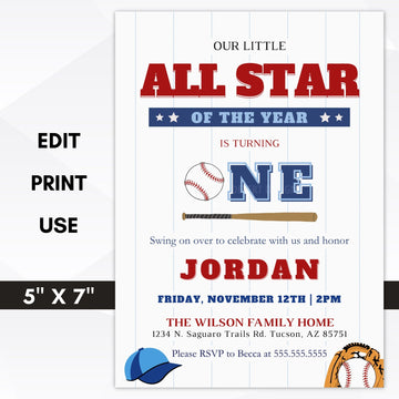 1st birthday invitation template